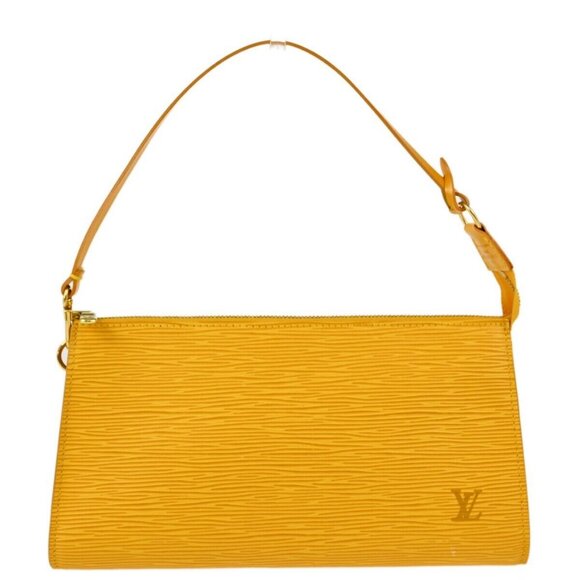 Louis Vuitton Yellow Epi Pochette Accessoires Handbag authentic - Picture 1 of 9